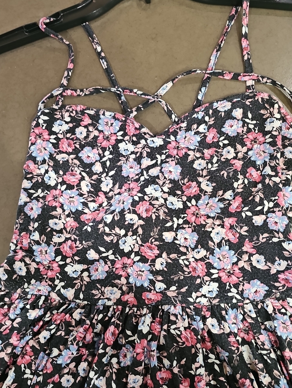 American Eagle Outfitters Floral Black and Pink Dress